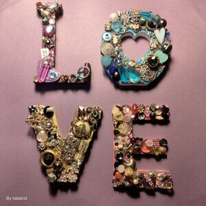 Vintage bejeweled love letters
